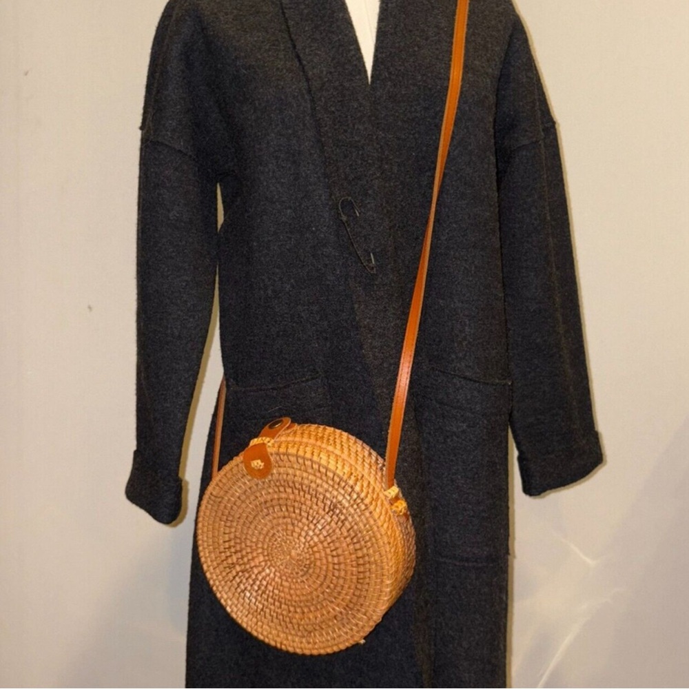 a new day Round Woven Crossbody Bag in Tan and Brown